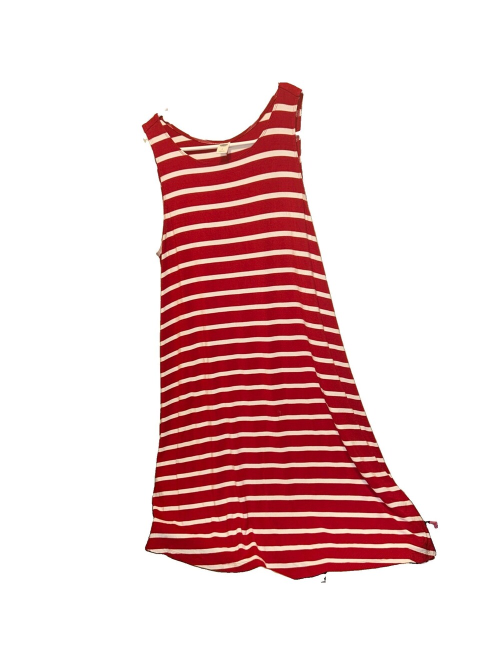 Old Navy Midi Red White Striped L Women’s Sundress Fiji Jersey Knit Swing Dress